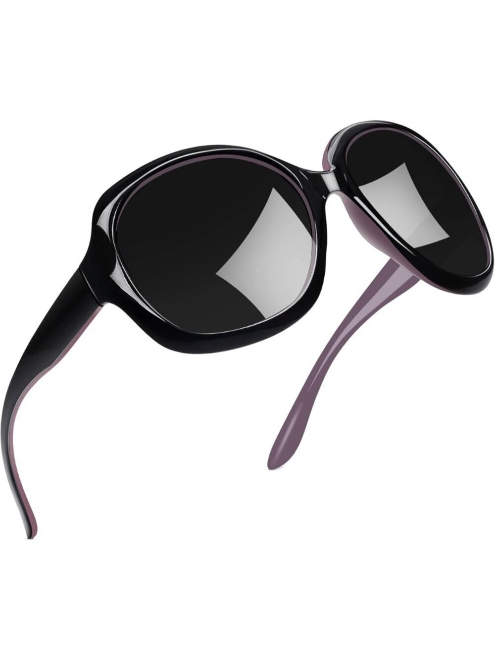 Women's Purple Grey Polarized UV Protection Sun Glasses Big Wide Shades Driving